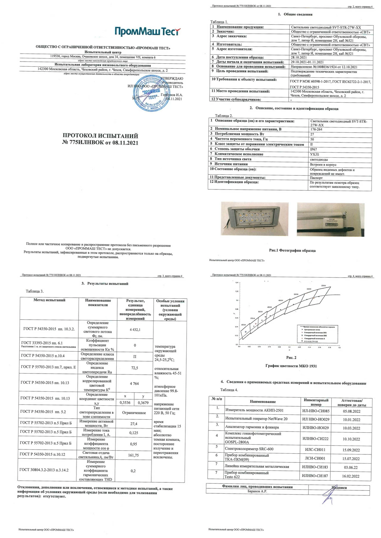 Уличный светодиодный светильник 27 Вт. Модуль с оптикой SVT-STR-MPRO-27W-45x140-C (магистральный)