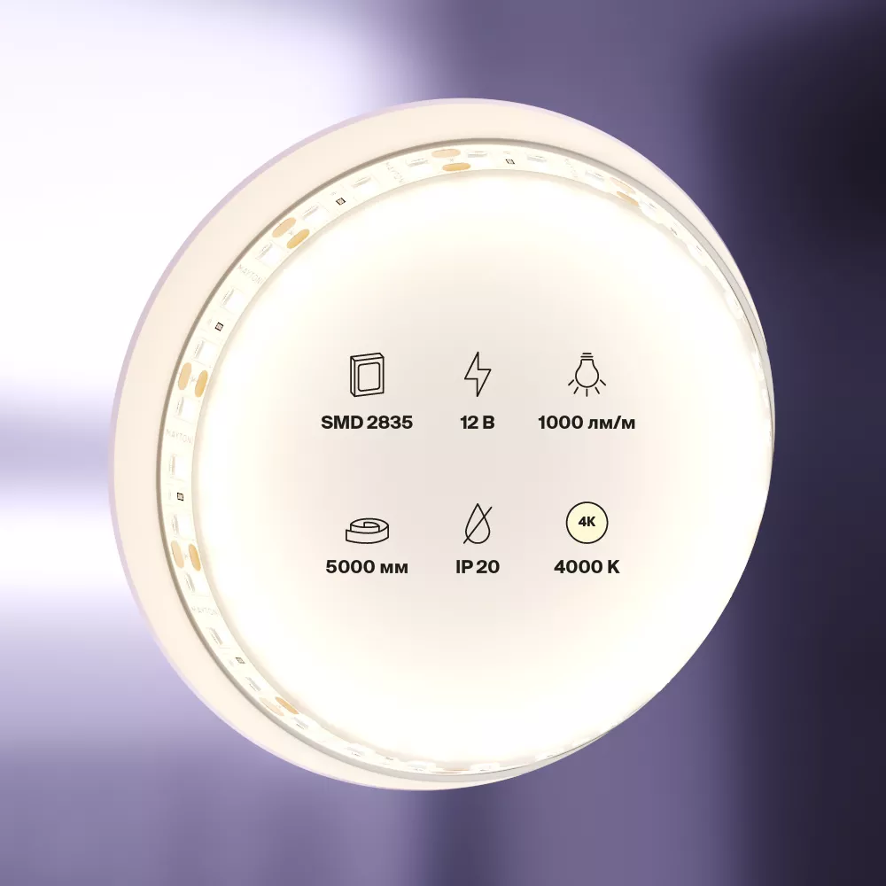Светодиодная лента 12В 2835 9,6Вт/м 4000K 5м IP20 MAYTONI 10109 Led Strip